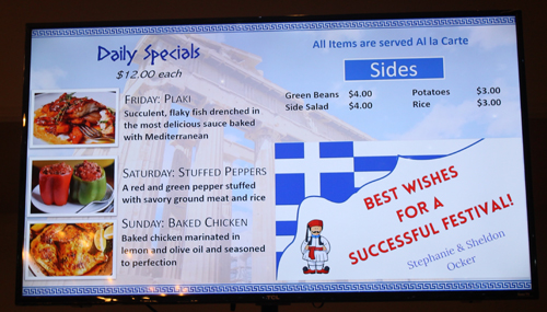 Daily Greek food specials