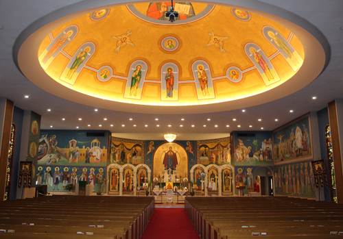 Inside of St Paul Greek Orthodox Church in North Roylaton Ohio