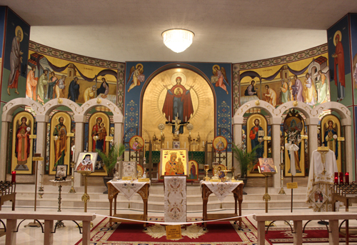 Inside of St Paul Greek Orthodox Church in North Roylaton Ohio