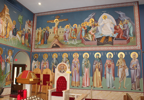 Inside of St Paul Greek Orthodox Church in North Roylaton Ohio