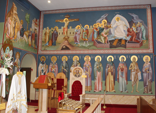 Inside of St Paul Greek Orthodox Church in North Roylaton Ohio