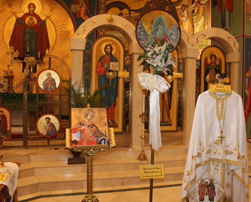 Inside of St Paul Greek Orthodox Church in North Roylaton Ohio