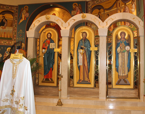 Inside of St Paul Greek Orthodox Church in North Roylaton Ohio