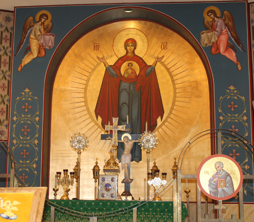 Inside of St Paul Greek Orthodox Church in North Roylaton Ohio