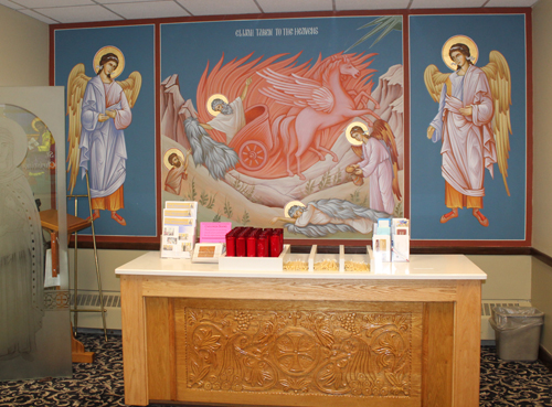 Inside of St Paul Greek Orthodox Church in North Roylaton Ohio
