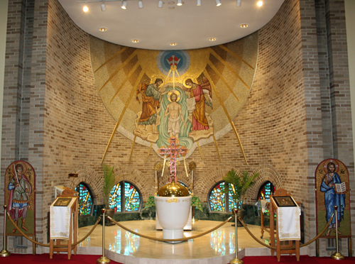 Inside of St Paul Greek Orthodox Church in North Roylaton Ohio