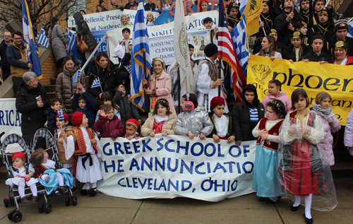 Greek Independence Day group on Annunciation Church steps