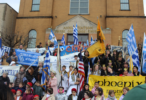 Greek Independence Day group on Annunciation Church steps