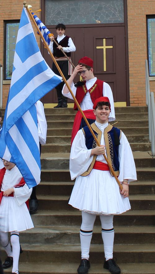 Greek Independence Day group on Annunciation Church steps