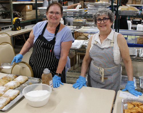 Ladies volunteering in the kitchen