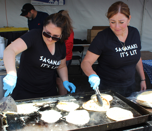 Making saganaki