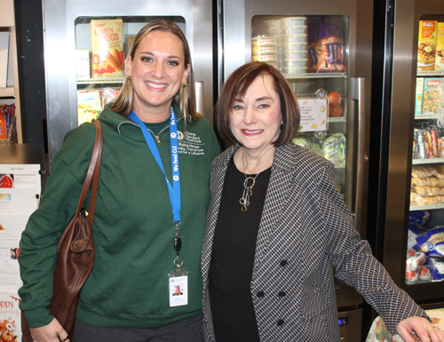 Cleveland Food Bank representative with Ann Frangos