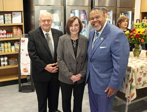 Lou and Ann Frangos with Dr. Michael Baston in the Pantry