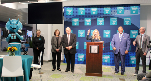 Lou and Ann Frangos and group at Tri-C event