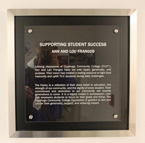 Ann and Lou Frangos plaque