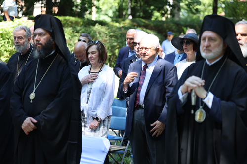 Ann and Lou Frangos - Blessing of the Waters in Greek Cultrual Garden in Cleveland