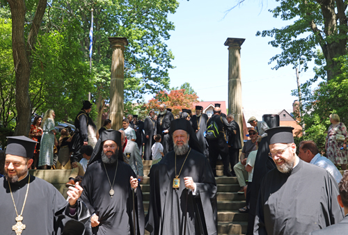 Greek Clergy arriving in the Greek Cultural Garden
