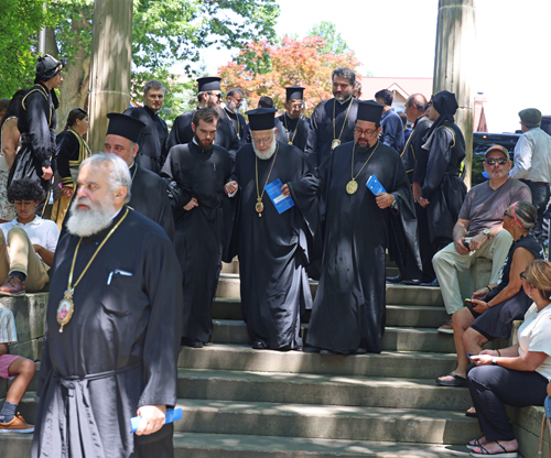 Greek Clergy arriving in the Greek Cultural Garden