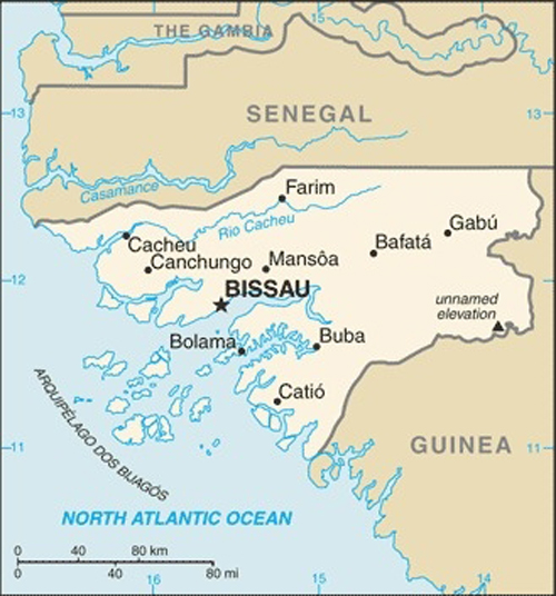 Map of Guinea-Bissau