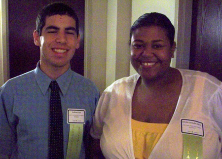 Scholarship winners Gabriel Cruz and Alexia Davis