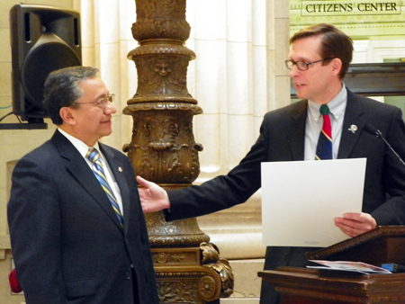 Cleveland Councilman Brian Cummins and  Consul Sanchez-Ventura