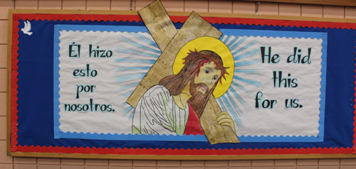 Jesus banner at Iglesia La Sagrada Familia
