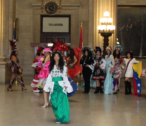 Latina Image Fashion Show ladies in colorful costumes