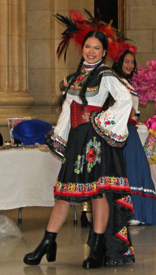 Latina Image Fashion Show ladies in colorful costumes