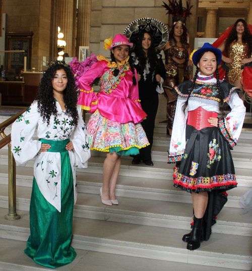Latina Image Fashion Show ladies in colorful costumes