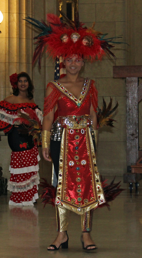 Latina Image Fashion Show ladies in colorful costumes
