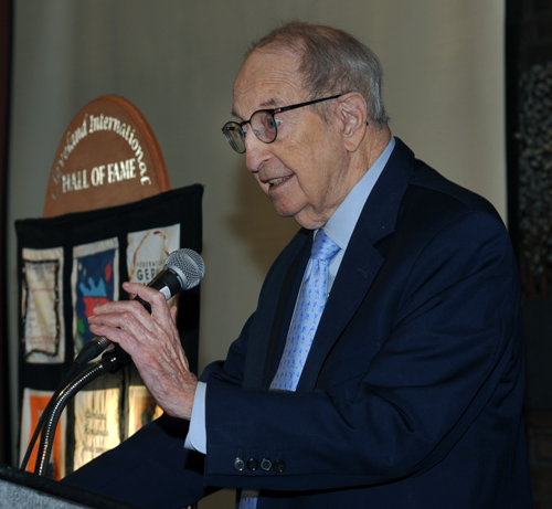 Albert Ratner inducting Valarie McCall