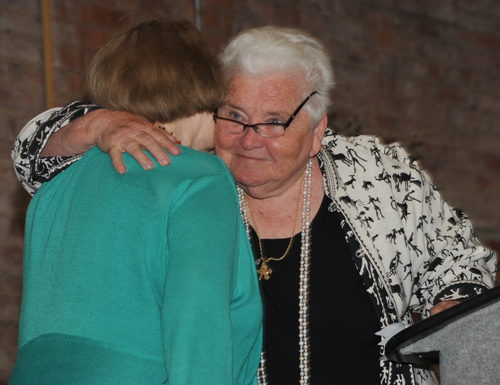 Dagmar Celeste hugging Anda Cook