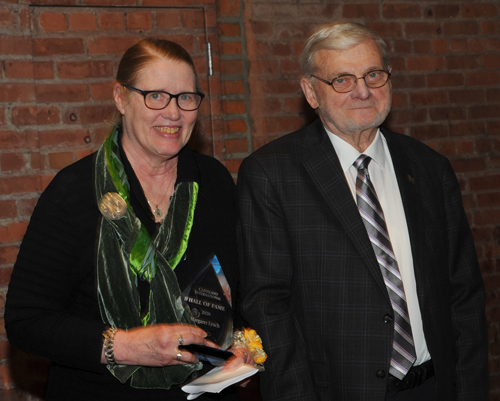 Gerry Quinn gives CIHF award to Margaret Lynch