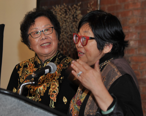 Margaret Wong inducting May Chen