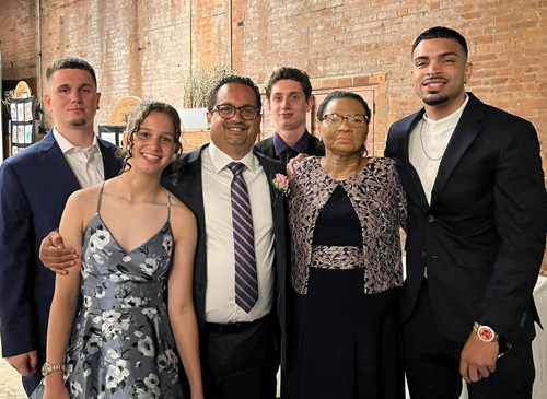 Victor Ruiz with family and friends