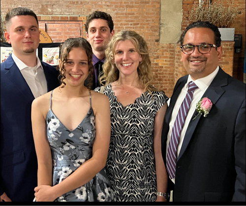 Victor Ruiz with family and friends