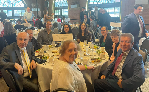 Albanian community table with Dona Brady