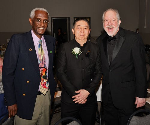 Ethiopian leader Aklilu Demessie with Johnny Wu and Bill Franklin