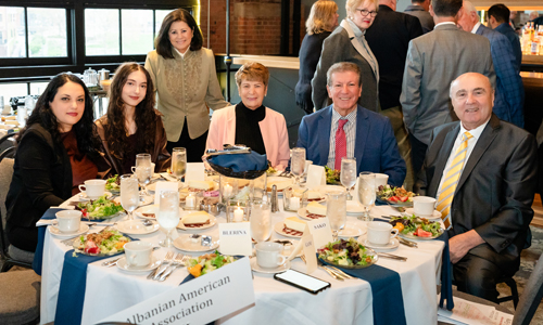 Albanian community table with Dona Brady