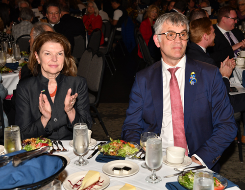 Ukrainian leader Marta Kelleher with Estonian Ambassador Kristjan Prikk