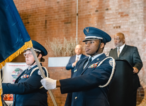 John Marshall JROTC presents the colors