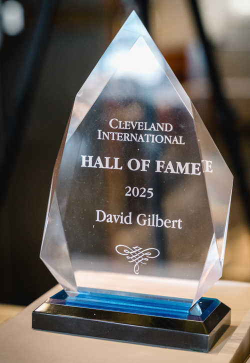 David Gilbert Cleveland International Hall of Fame award