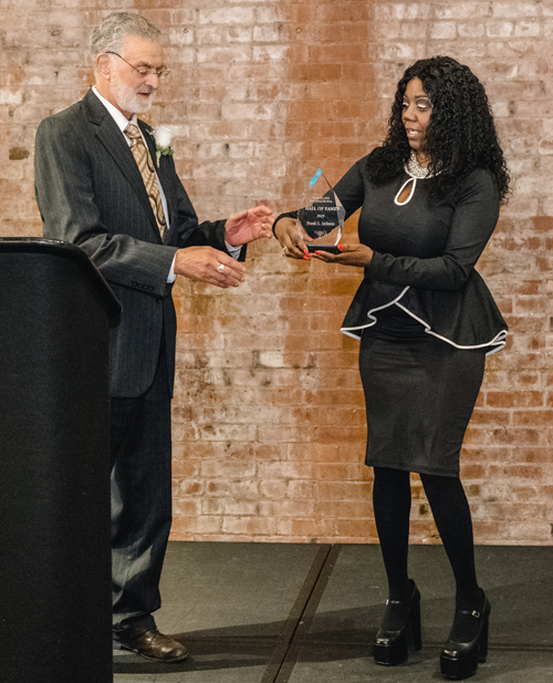 Valarie McCall inducts Mayor Frank G. Jackson into Cleveland International Hall of Fame