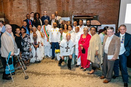 Aklilu Demessie freinds at Cleveland International Hall of Fame