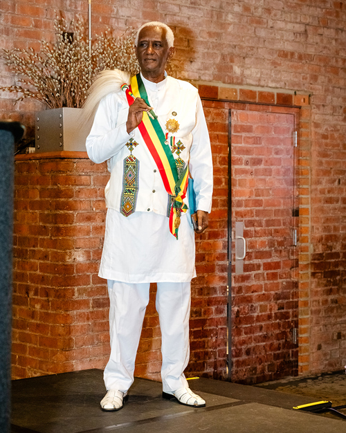 Dr. Menna Demessie inducts  Aklilu Demessie into Cleveland International Hall of Fame