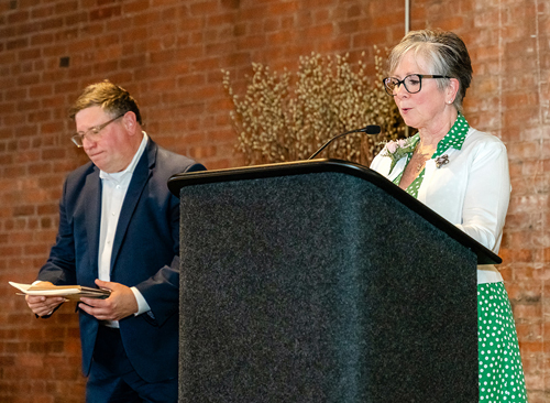 Mary Anne DeGrandis Baucco with Debbie Hanson Forever Young Award