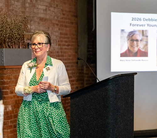 Mary Anne DeGrandis Baucco with Debbie Hanson Forever Young Award