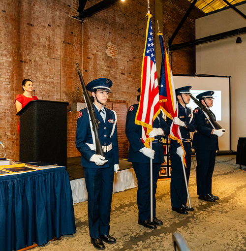 Julie Anna Gulenko and John Marshall JROTC Color Guard
