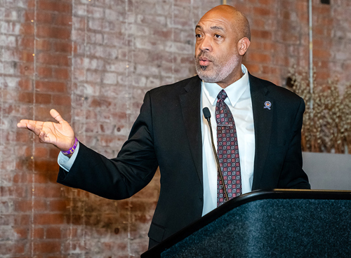 Blaine Griffin inducts Lucy Torres Cleveland International Hall of Fame