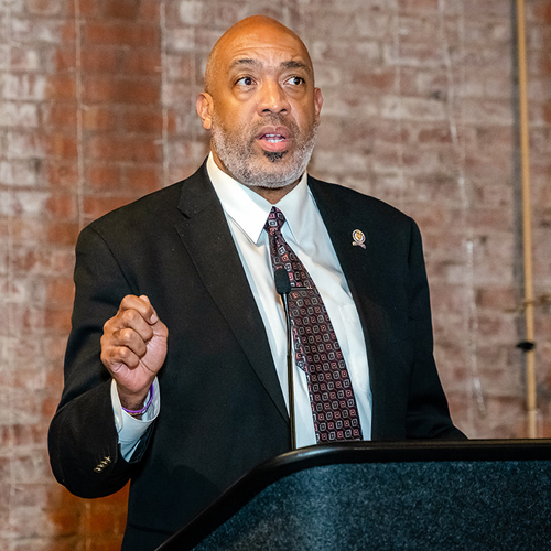 Blaine Griffin inducts Lucy Torres Cleveland International Hall of Fame